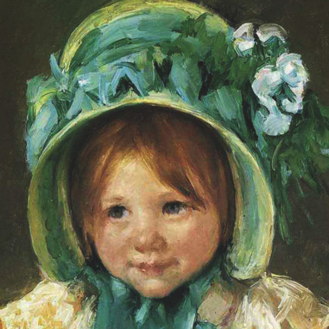 Child in Bonnet detail - Mary Cassatt Painting on Canvas